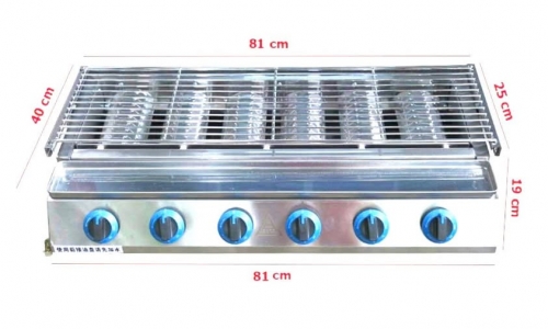 Bếp nướng 6 họng gas inox – nướng nhanh, đều, thơm lừng cho quán nướng tại Hải Phòng